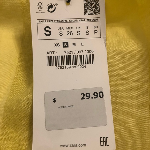 Zara Basics Yellow Ruffle Top - Picture 4 of 4